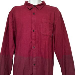 nixon shepard s2060 button up burgundy red shirt mens XXL
